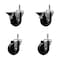 Service Caster 3.5'' Soft Rubber Wheel Swivel 7/16'' Grip Ring Stem Caster Set 2 Brakes, 4PK SCC-GR20S3514-SRS-PLB-716138-2-S-2 - alternate 1